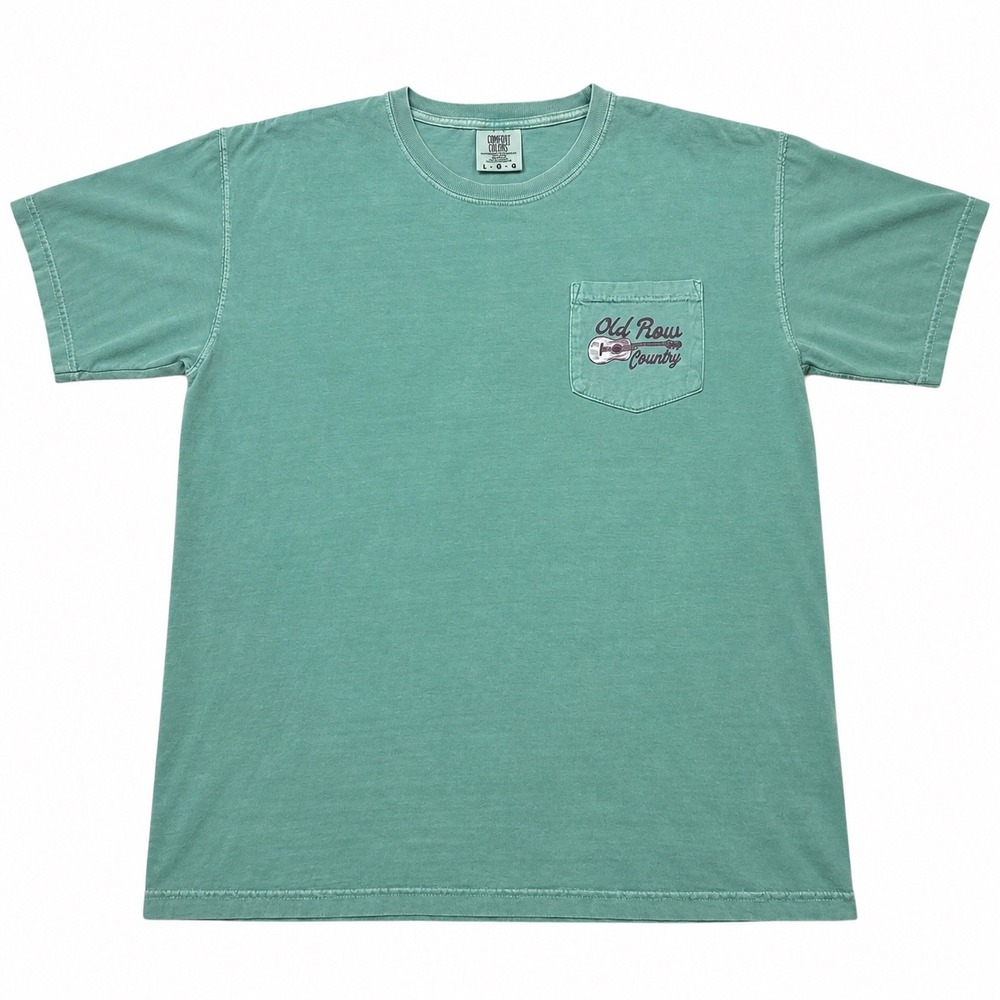 Old Row Country Hank Williams Jr Graphic Pocket T-Shirt Mens Large Green